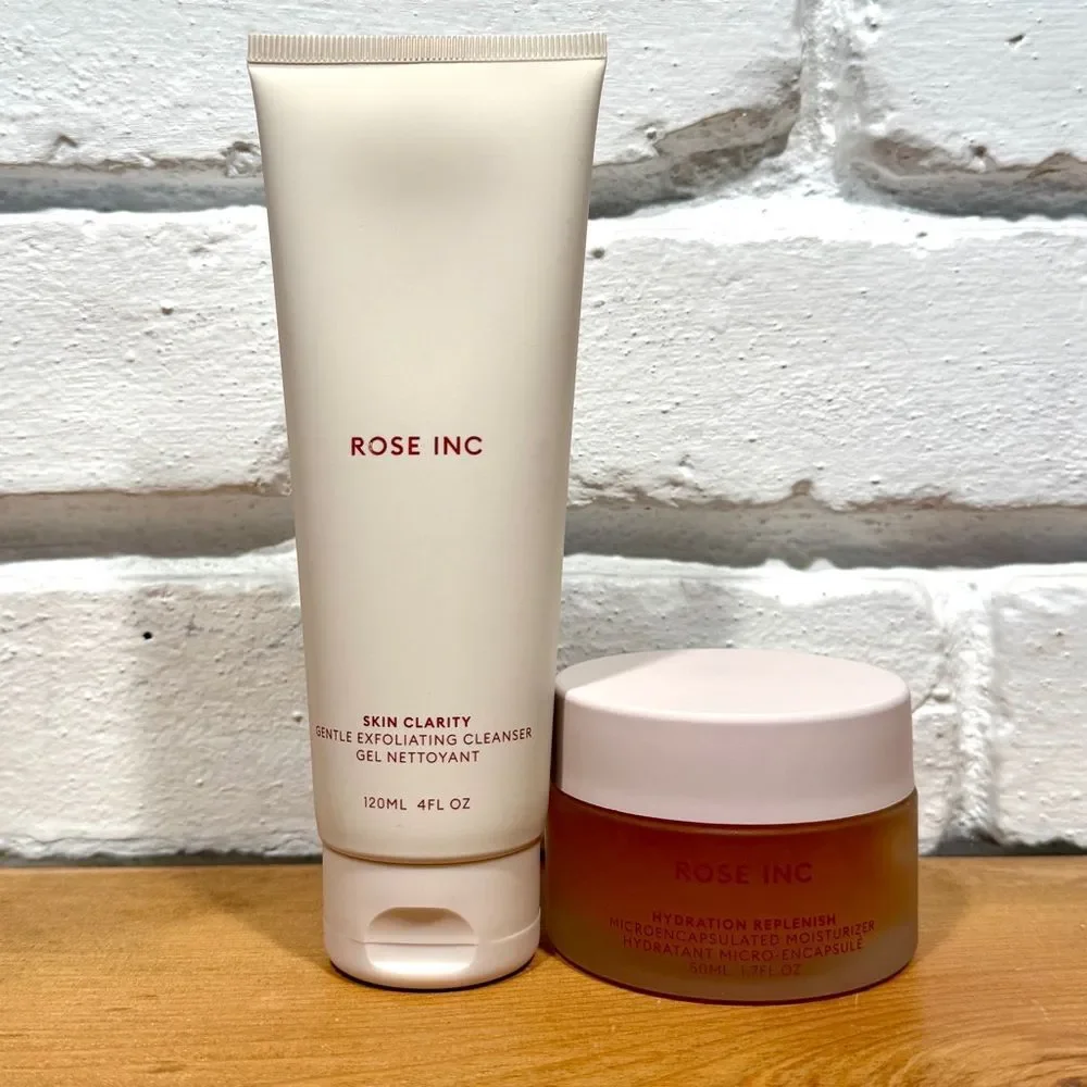 Rose Inc Skincare Duo Exfoliating Cleanser + Hydrating Moisturizer Clean Beauty